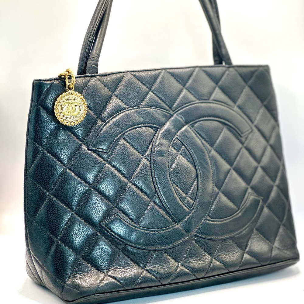 Chanel Black Quilted Leather Tote Bag